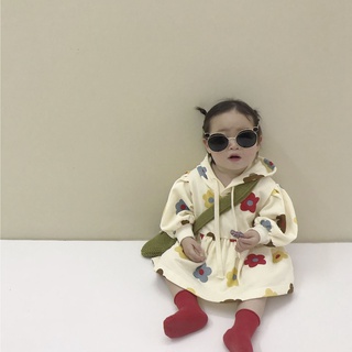超萌連帽洋裝-【現貨】✨✨限時出清款✨✨ins春秋韓版新款女寶寶嬰兒女童公主超萌印花連帽洋裝洋裝連衣裙