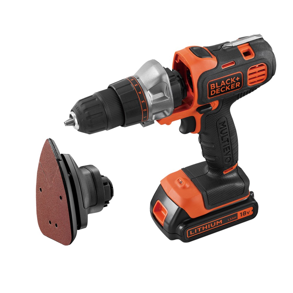 BLACK+DECKER 18V 可換頭惡魔機+磨砂頭套裝 MTK23S1O