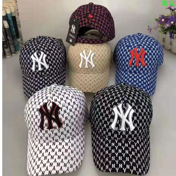 MLB New York NY帽子 新款刺繡LOGO 男女通用棒球帽子 韓國代購MLB太陽帽 周子瑜款帽.蜜兒時尚