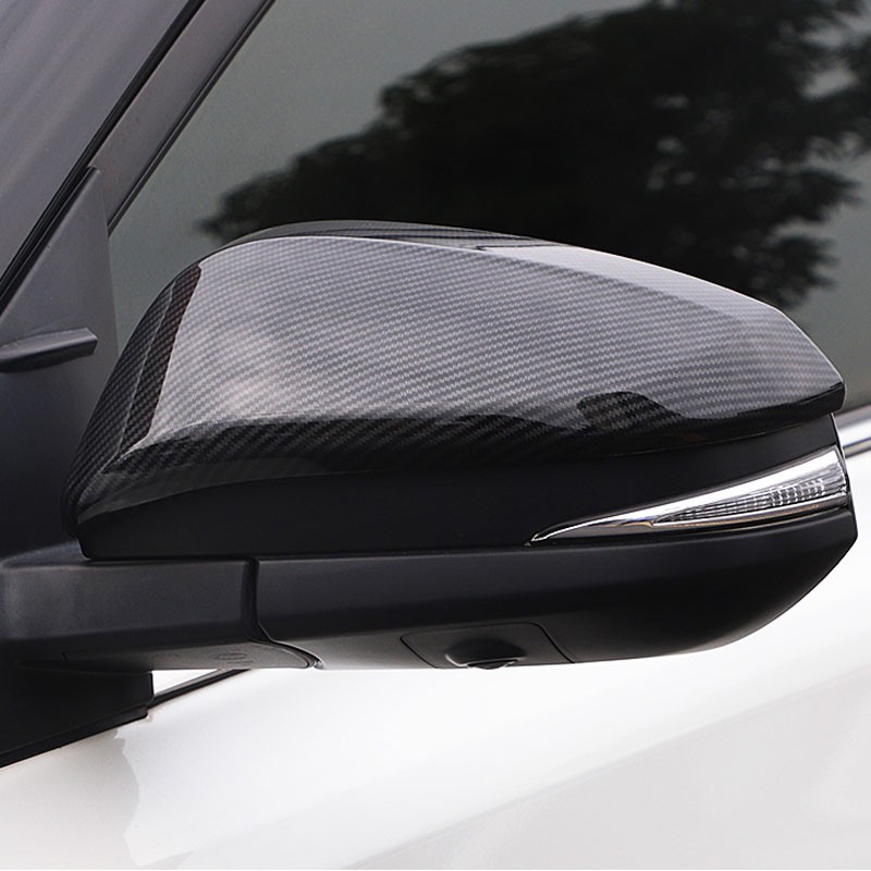適用於2014-2018年RAV4 碳纖紋後視鏡蓋 4代 4.5代 RAV4 榮放 後視鏡罩 倒車鏡飾板