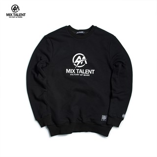 MIX TALENT 經典款 大學T LOGO SLEEVE T - 黑
