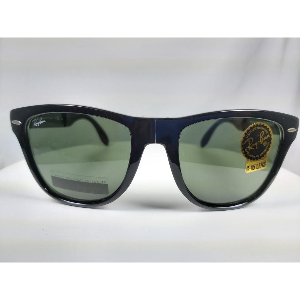 『逢甲眼鏡』Ray Ban雷朋 全新正品 折疊式太陽眼鏡 黑色粗方框  黑色鏡面 【RB4105-610】50