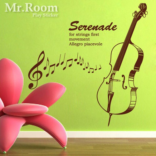 MrRoom 空間先生創意 壁貼 舞動提琴(MS003) 小提琴 樂器 古典 卡典西德 玻璃窗貼 音樂教室