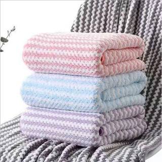 『雙色加厚條紋吸水浴巾』 五星級 韓版 家用大浴巾 毛巾