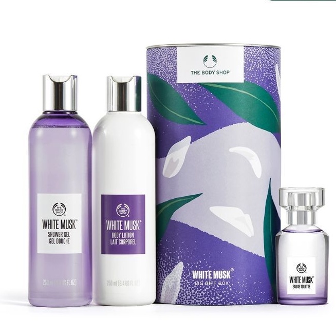 全新 The Body Shop 白麝香絲柔典藏禮盒 白麝香乳液 絲柔沐浴膠 潤膚乳250ML白麝香絲柔淡雅香水30ML