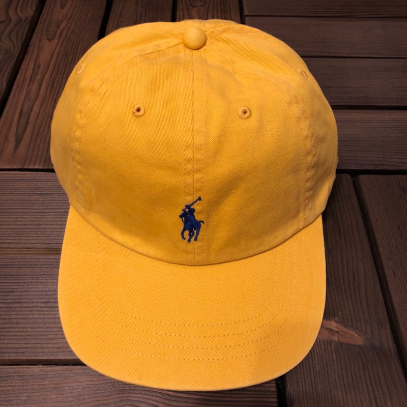 全新正品Polo Ralph Lauren Cap 復古老帽 薑黃色x深藍馬