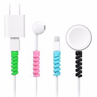 SAMSUNG 4pcs 螺旋電纜保護器數據線繞線器保護套適用於 iphone 三星 Android USB 充電耳機保
