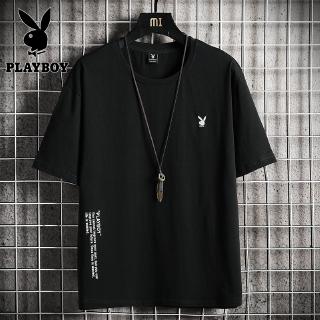 Playboy花花公子休閒運動套裝男士青少年夏季純棉潮流百搭跑步服t恤短褲兩件套 蝦皮購物