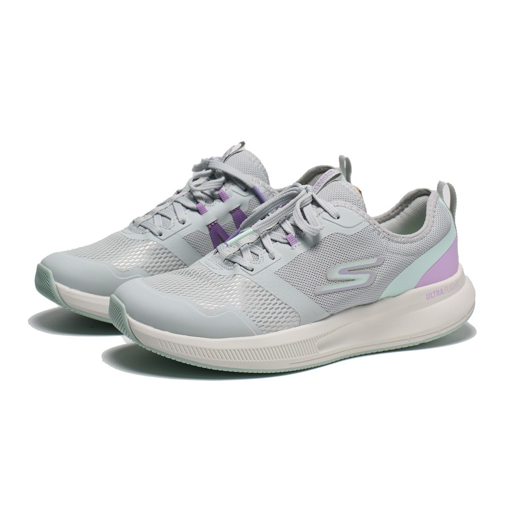SKECHERS 慢跑鞋 GO RUN PULSE 灰紫 固特異鞋底 輕量 慢跑 女 (布魯克林) 128106GYPR