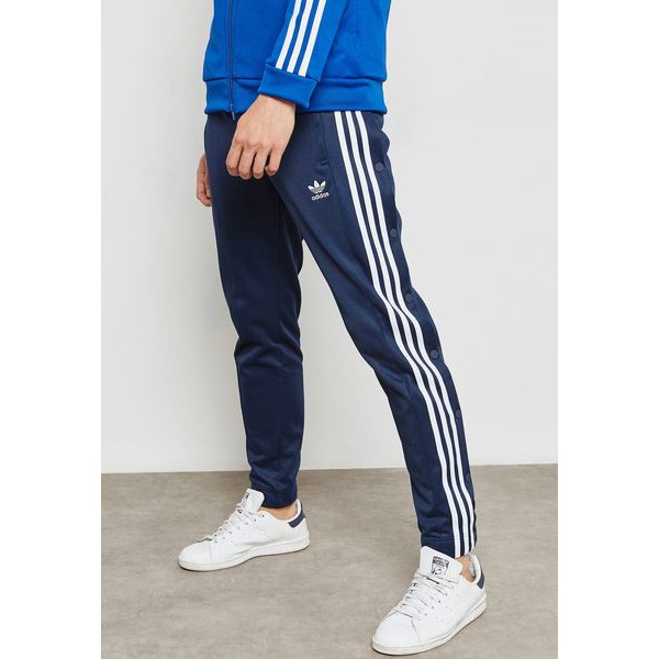 Adidas Originals Snap Pants 深藍色三線褲 刺繡 側邊排扣 CW1285