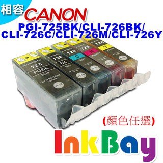 CANON PGI725 BK CLI726 BK CLI726 C CLI726 M/CLI726 Y 副廠相容墨水匣