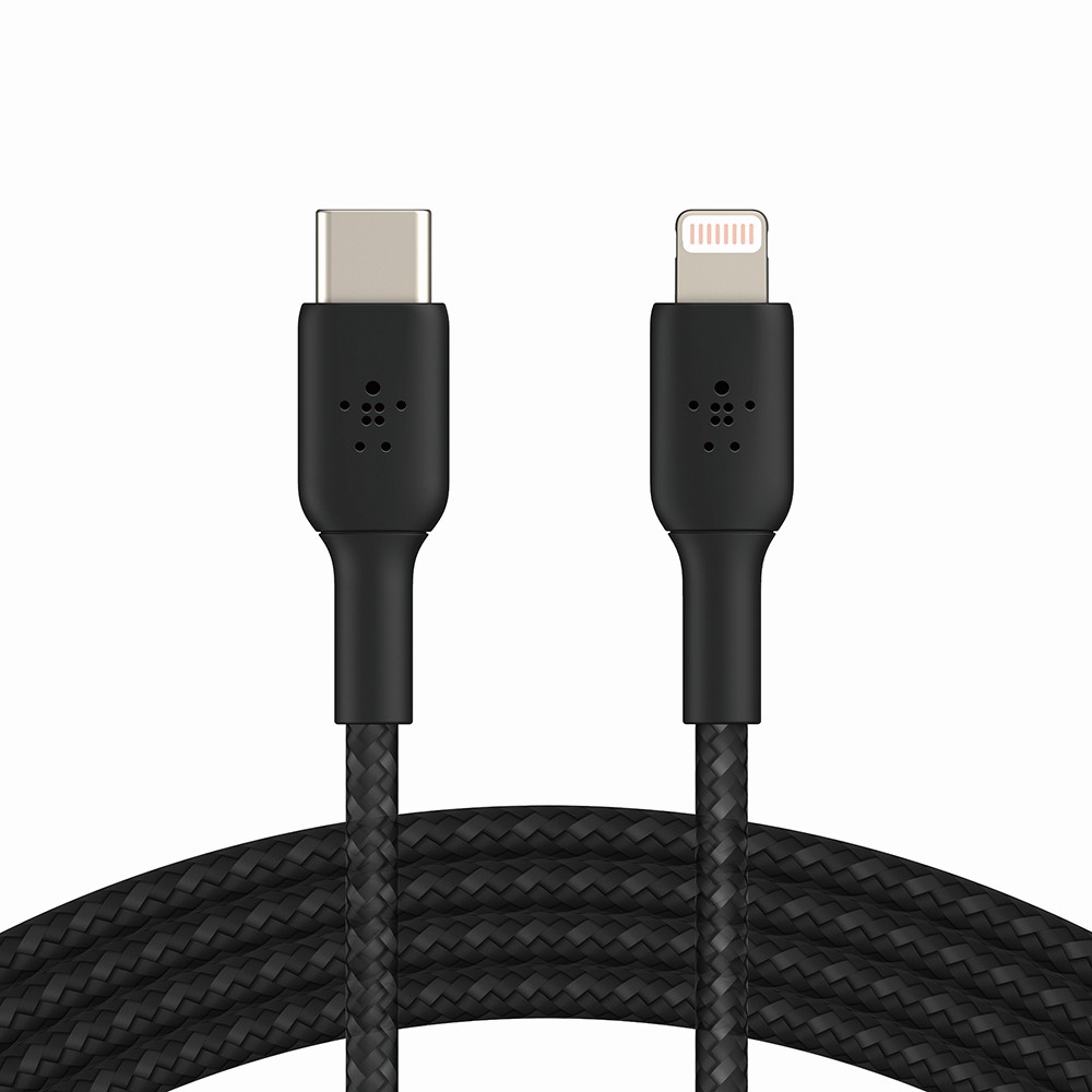 Belkin USB-C 轉 Lightning 編織傳輸線(1M)-黑  CAA004bt1MBK 廠商直送 現貨