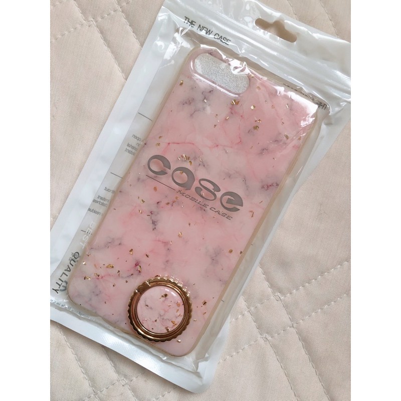 Iphone7/8+粉紅色大理石紋手機殼