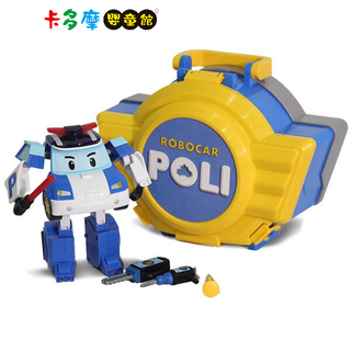 【poli 波力】led變形手提基地 波力 救援小英雄 車車玩具 原廠公司貨｜卡多摩