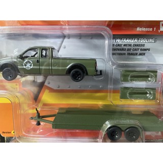 《模王》 1/64 johnny lightning 模型合金車 2004 福特 F-250 & 後拖車
