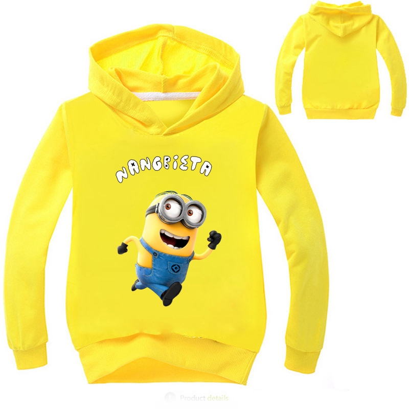 小小兵小黃人男童帽t 女童連帽衛衣兒童棉質帽衫minions男生女生長袖運動上衣春夏秋季時尚休閒 蝦皮購物