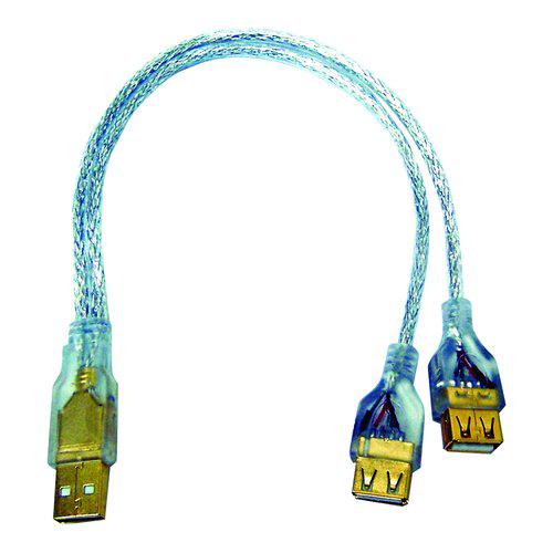I-WIZ 彰唯 USB 1A公 to 2A母 充電線 傳輸線 30CM 接頭鍍金 1分2 綠風潮