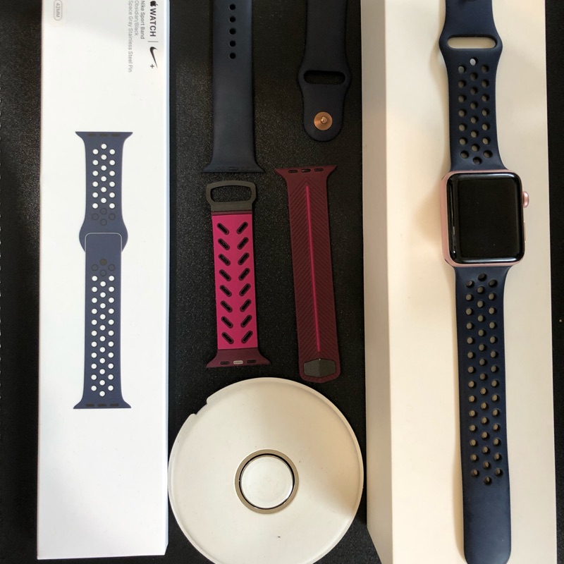 Apple Watch series 2 42mm 玫瑰金+午夜藍