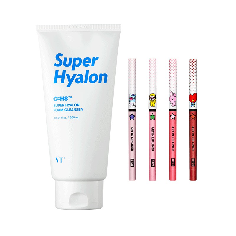 蝦皮團購 韓國vt Super Hyalon 超級玻尿酸超保濕洗面乳大容量300ml 加贈唇線筆色號隨機 蝦皮購物