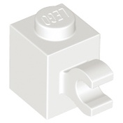 LEGO 樂高 白色 平夾磚 Brick 1x1 with Clip Horizontal 4567891 60476