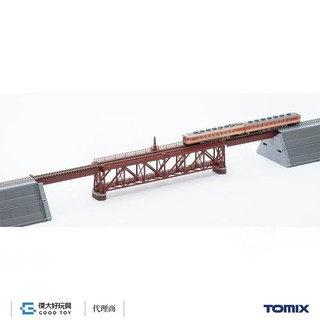 TOMIX 3266 上路式桁架鐵橋 S280 (F) (紅) (磚造橋腳.2入)