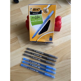 BIC 原子筆 圓珠筆 Round Stic Ball Pens 美國暢銷圓珠筆 (藍)