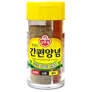 韓國現貨 [不倒翁] 三合一 三色調味罐 59g 辣椒粉 黑胡椒 調味罐 鹽 調味料