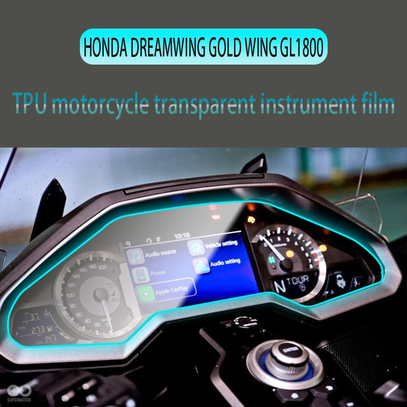 HONDA 適用於本田金翼 GL1800 摩托車透明 TPU 液壓凝儀器膜 2018-2021