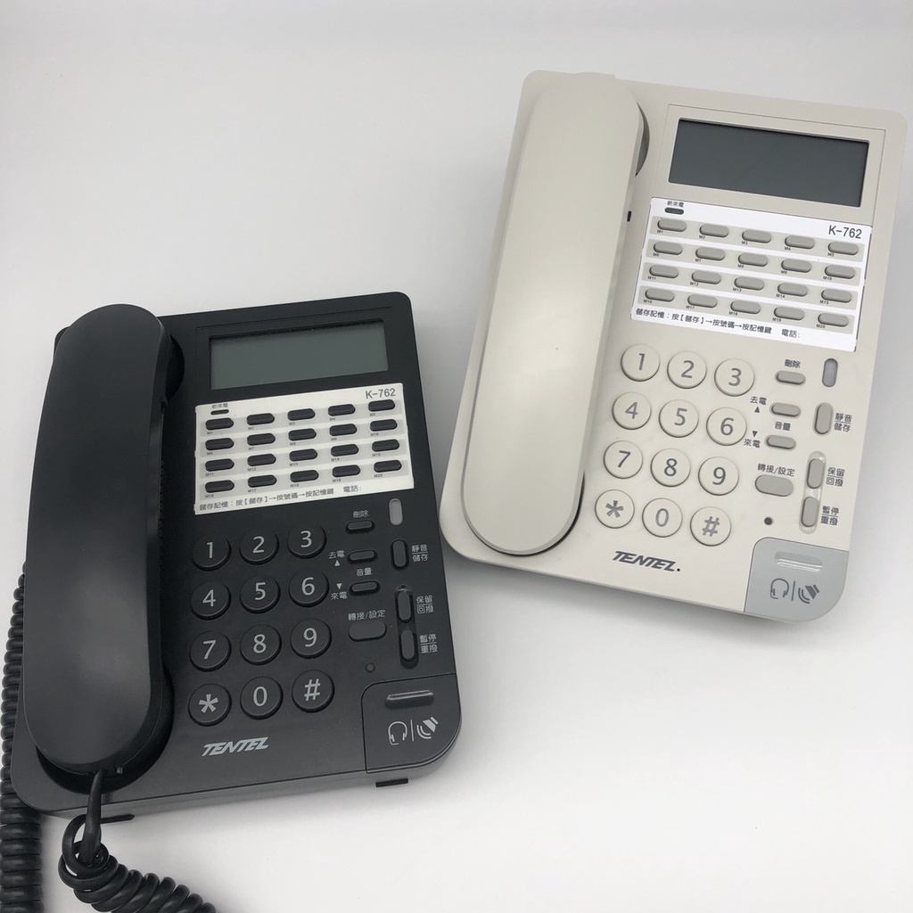 【仟晉資訊】新款國洋電話機 K762 黑白雙色 多功能來電顯示電話機 選配專用電話耳麥 水晶頭RJ9專用孔