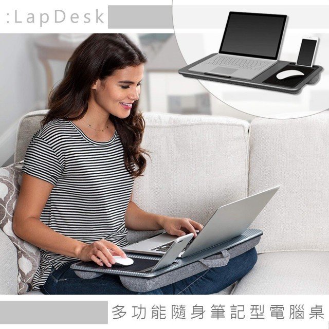 全新 LapDesk 膝上型電腦桌 碳纖維膜/沙發墊電腦桌 筆電桌 膝上桌 床邊電腦桌 懶人電腦桌