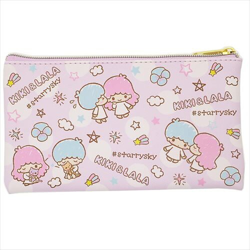 現貨{日出森林}日本最新 壓紋雙子星袋 KIKILALA 三麗鷗正版粉紅筆袋 收納包 化妝包 收納袋