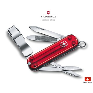 Victorinox瑞士維氏65mm指甲剪Nail Clip 580(透明紅),8用瑞士刀,瑞士製造【0.6463.T】