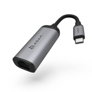 【ADAM 亞果元素】CASA e1 USB Type-C 公 對 Gigabit 高速乙太網路 轉接器 灰 網路無干擾