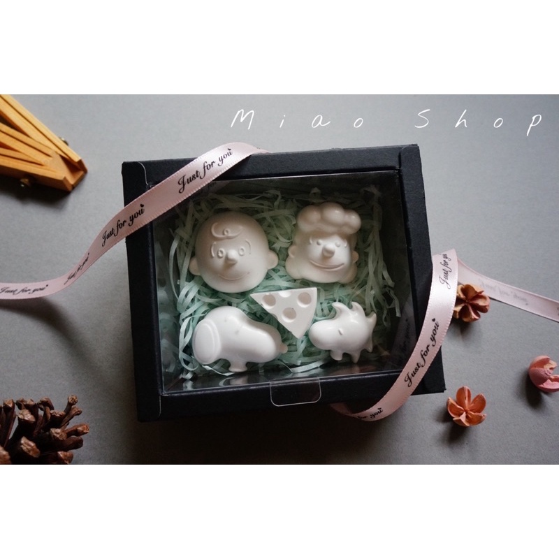 [Miao] SNOOPY。史努比家族 芳療擴香石禮盒組 香氛舒壓用品 精油 生日禮物 聖誕交換禮物 查理布朗 情人節