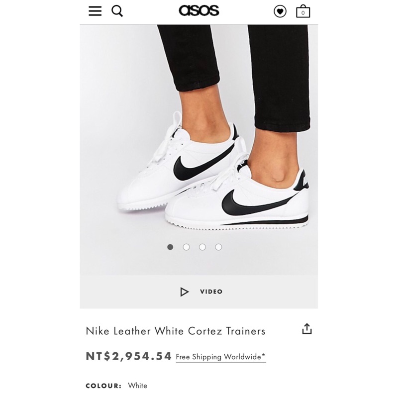 white cortez trainers