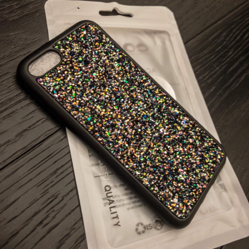 Iphone7 8 黑色金蔥手機殼未使用過 蝦皮購物