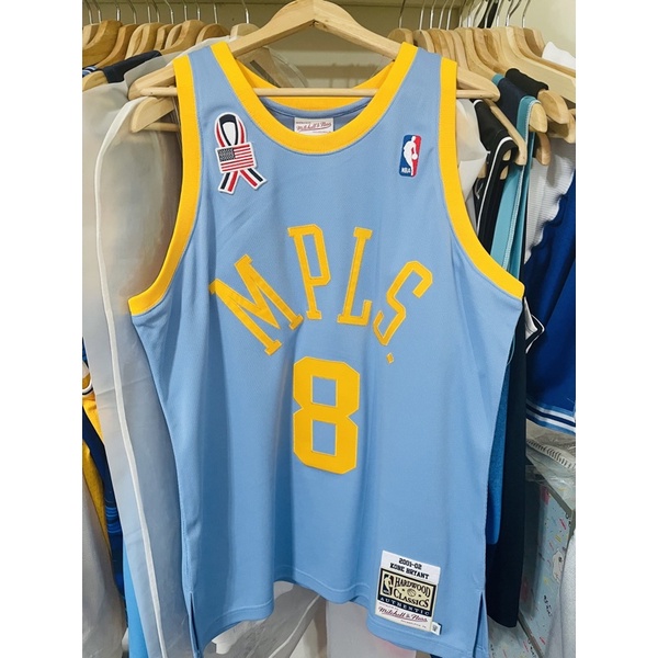 （全新）Kobe Bryant M&amp;N AU 球員版復古球衣 44L MPLS 湖人隊 黑曼巴