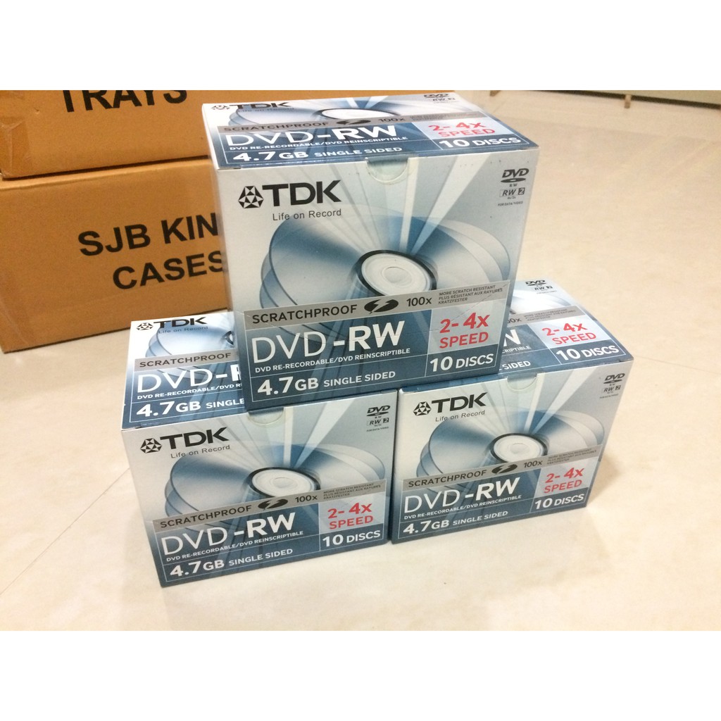 TDK DVD-RW 2-4X, 4.7GB可重覆燒錄光碟片