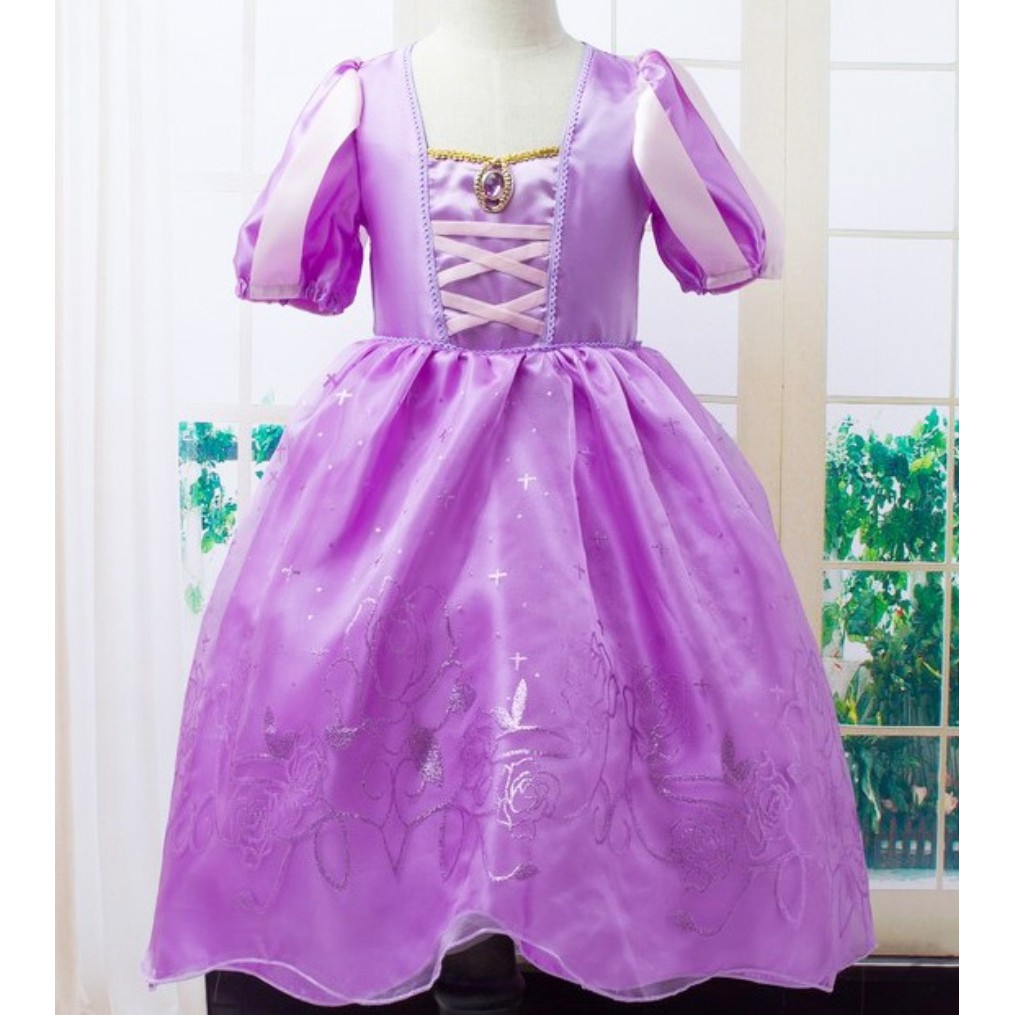迪士尼 DISNEY 魔髮奇緣 Tangled 樂佩公主 Rapunzel禮服 華麗 長髮公主 連身裙 洋裝 7歲～8歲