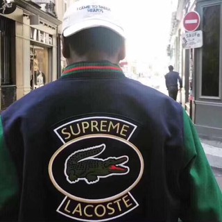 supreme lacoste wool varsity jacket black