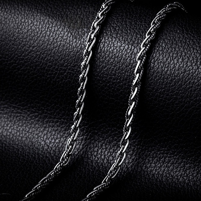 【JK銀飾】粗曠麻花仿舊／925純銀 項鍊