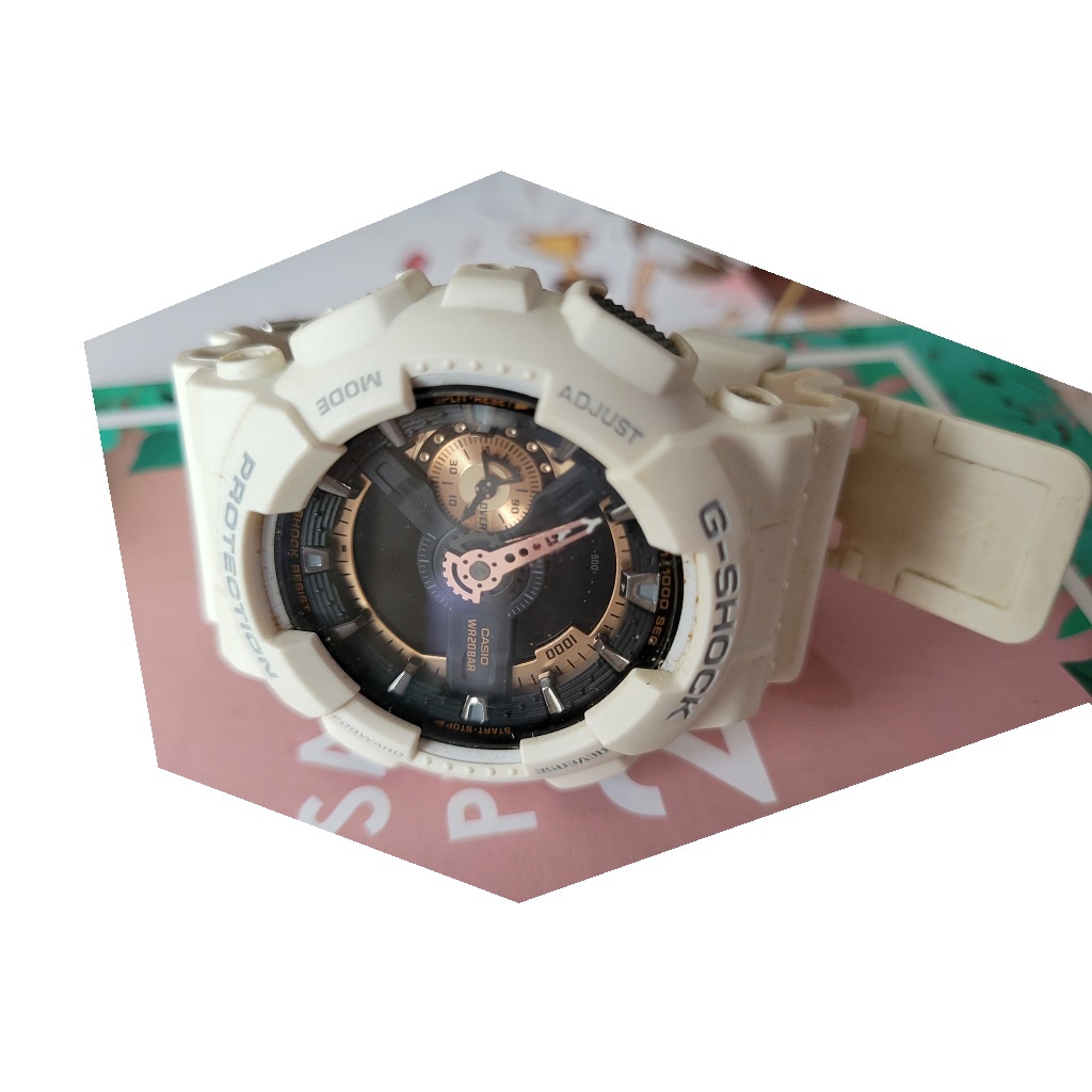 CASIO 手錶 G-SHOCK GA-110RG-7A 白 玫瑰金