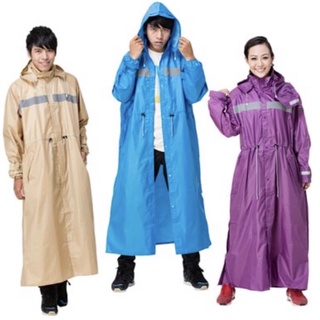 東伸-品格日系大衣型雨衣（拉鍊式）內網裡、側邊加寬延展、腰身設計、防水大口罩