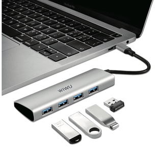 BSMI認證WiWu Alpha A440 Type-C轉USB 3.0 4合1擴充轉接器 集線器 HUB 智能轉換器