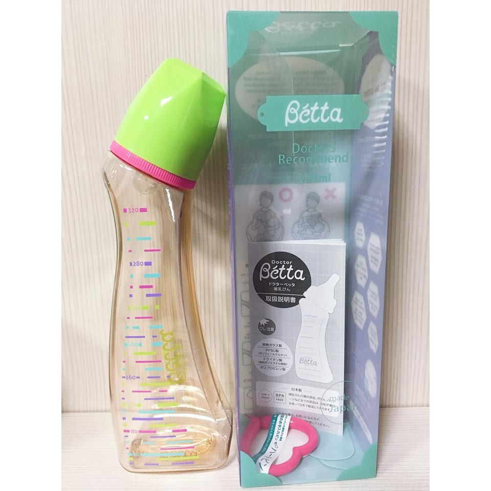 全新日本購回~Betta 蓓特防脹氣奶瓶 PPSU 10月新款~彩色鉛筆款 320ml