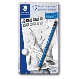 STAEDTLER 施德樓 頂級藍桿素描鉛筆組/鐵盒12入