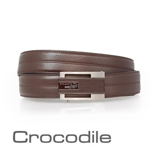 Crocodile 鱷魚皮件 真皮皮帶 寬版紳士自動穿扣皮帶 0101-25008-02