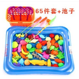 67件套 兒童玩具 兒童釣魚玩具 兒童益智玩具磁性釣魚創意熱賣小孩玩具 釣魚玩具 玩具 磁性釣魚玩具 益智玩具 洗澡玩具