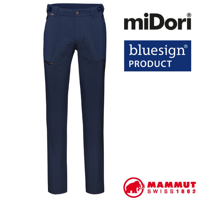 【MAMMUT 長毛象】男款輕量彈性抗UV透氣快乾排汗長褲 Runbold Pants 登山健行 / 海洋藍_01670