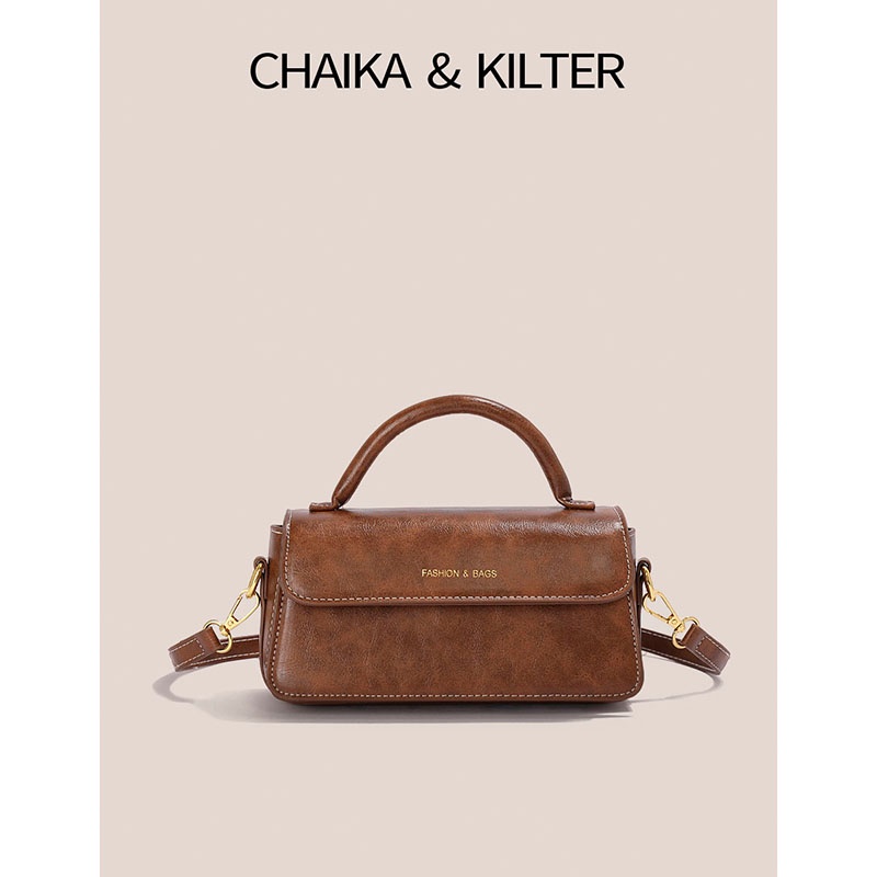 Chaika Kilter 女士復古英式 niche 高端單肩斜挎手提包 CK1413
